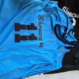 Lot of 11 EUC Athletic Knit BLUE Adult women's basketball jerseys pinnies tanks